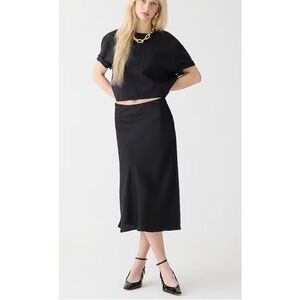 J. Crew Gwyneth Slip Skirt Pull On Satin Midi